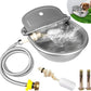 Automatic Water Dispenser for Dogs, Auto Dog Waterer for Outdoor, Stainless Steel Water Bowl Dispenser for Livestock Waterer,Chicken Water System, Dog Water Bowl Fit 3/4'' GHT Faucet