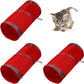 iCAGY Foldable Spiral Cat Tunnel - Indoor Toy for Small Cats, Kittens, and Rabbits - Tube for Interactive Play and Outdoor Fun - Pet Activity Toy Red 20" 3 Pcs