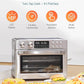 28QT Air Fryer Toaster Oven Combo, Large 12-in-1 Convection Countertop Oven with Next-Gen HeatWave Convection, 3-Layer Cooking, Rotisserie for Chicken, Fits 11" Pizza, Full Accessorie, Stainless Steel