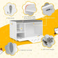 Tangkula Cat Litter Box Enclosure, Hidden Litter Box with Removable Cushion & Flip-Down Opening, Multifunctional Storage Cabinet Bench, Modern Litter Box Furniture Fits Most Litter Box (White)