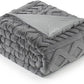 Cozy Bliss Faux Fur Throw Blanket for Couch, Jacquard Fuzzy Plush Soft Thick Winter Throw Blanket for Sofa Bed Living Room Bedroom，50"x60" Grey