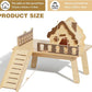 Wooden Hamster Platform and Dwarf Hamster House,Cute Syrian Hamster Tiny House Hideout,Large Balcony Lookout Holes,for Dwarf Gerbils and Mouse Mice Rat Other Small Animals(E)