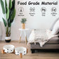 Petygooing Dog Bowls Ceramic, Cat Dog Bowl Set with Wood Stand for Food and Water,Non-Slip Cute Modern Pet Dishes for Cats Medium Size Dogs (28OZ/6.1 in) Black Dot