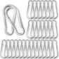 50 Pack Sliver Carabiner Clips, 2.36 Inch Heavy Duty Spring Snap Hooks - Small Locking Carabiners for Camping, Hiking, Hammocks, Swing Sets, Keychains, Fishing & Outdoor Gear