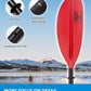 OCEANBROAD Kayak Paddle 86in/218cm, 90.5in/230cm, 95in/241cm Alloy Shaft Kayaking Boating Canoeing Oar with Paddle Leash