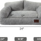 Hollypet Fluffy Plush Pet Cat Couch Soft Calming Pet Sofa Bed for Medium Small Cats and Dogs, Silver Gray
