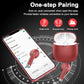 Wireless Earbuds, Bluetooth 5.4 Headphones in Ear with Noise Cancelling Mic, Bluetooth Earbuds Stereo Bass, IP7 Waterproof Sports Earphones, 32H Playtime USB C Charging Ear Buds Red for Android iOS