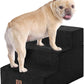 EHEYCIGA Dog Stairs for Small Dogs 13.5" H, 3-Step Dog Steps for Couch Sofa and Chair, Pet Steps for Medium Cats, Non-Slip Balanced Pet Ramp Indoor, Black