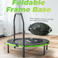 BCAN 40"/48" Foldable Mini Trampoline, Rebounder Trampoline for Adults, U/T Shape Adjustable Foam Handle, Exercise Rebounder for Adults Indoor/Garden Workout, Max Load 330lbs/440lbs