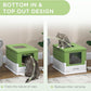 PawHut Fully Enclosed Cat Litter Box with Scoop, Hooded Cat Litter House with Drawer Type Tray, Foldable Smell Proof Potty with Front Entry, Top Exit, Large Space, Yellowish Green