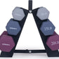 Dumbbell Set with Rack - Neoprene Coated Weights with Stand - Hex Color Coded Dumbell Pairs 1-20 LBs