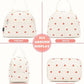 FlowFly Insulated Lunch Bag for Women – Corduroy Lunch Tote Box, Cute Cooler Bag for Work, Travel, Picnic, Corduroy Strawberries Beige