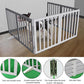 ZJSF Freestanding Indoor Dog Gate for House Foldable Wood Puppy Gate for Doorways Pet Gate for Stairs Extra Wide Pet Fence, Grey, 32" Height 6 Panels