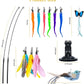 Cat Feather Toys, 14PCS With 2 Slots Super Suction Cup, Detachable 2PCS Wand & 11PCS Replacement Teaser Refills With Bell, Interactive Toy for Indoor Cats Kitten Play Exercise