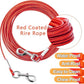 10FT Heavy Duty Dog Tie Out Cable for Large Dogs up to 125lbs, Durable Runner Tether Line (Red)