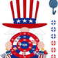 4th of July Games Set Patriotic Dart Board Games with 6 Sticky Balls Independence American Day Party Favor for Red White and Blue Party Throwing Indoor Outdoor Yard(Top Hat)