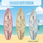 RattanView 3 Pieces Hibiscus Surfboard Decor for Bedroom Wooden Beach Wall Decor Summer Wood Surfboard Wall Hanging Sign for Tropical Living Room Decoration(Yellow, Blue, Pink)