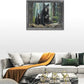 Black Bear Wall Art Forest Window Canvas Cabin Living Room Pictures Prints Animal Wall Decor Painting Artwork for Bedroom Dining Office Home 16"x12"