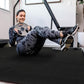 SUPERJARE 0.4'' Thick 6 Pcs 24 Sq Ft Rubber Top Exercise Equipment Mats, High Density EVA Foam Mats with Rubber Top, Interlocking Gym Flooring for Home Gym, Protective Workout Mat, Black