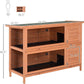 PawHut 54" 2-Story Large Rabbit Hutch Bunny Cage Wooden Pet House Small Animal Habitat with Lockable Doors, No Leak Tray and waterproof Roof for Outdoor/Indoor Orange