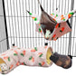 Large Caliber Guinea Pig & Rat Tunnel Hideout & Hammock, Corner Hideout Toy for Guinea Pig, Ferret, Hedgehog & Piggy to Hide and Shuttle (2. Hammock&Tunnel-Strawberry)