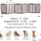 ZJSF Foldable Freestanding Indoor Dog Gate for House Wood Long Pet Gates Dog Fence for Stairs Puppy Gates for Hallways, Puppy Gate,Support Feet Included, Brown, 24 "Height-6 Panels