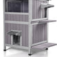 GUTINNEEN Outdoor Cat House Weatheproof Feral Cat Shelter Wooden Cat Condo for Winter with Escape Doors（AIR14）