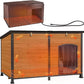 Aivituvin Extra Large Dog House Outdoor Heated Dog Kennel with Insulation Liner for Winter Strong Iron Frame Insulated Dog Cage with Heater,59"