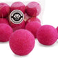 Wool Cat Toys - Silent Felt Balls for Small Pet Fetch and Play - Eco Friendly Quiet Wool Ball Toy for Cats and Kittens - Choose Your Colors - Pink