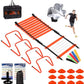 Agility Ladder, Agility Speed Training Set, 20ft 12 Rung Agility Ladder, 4 Agility Hurdles, 5 Resistance Bands, 12 Resistance Cones, Running Parachute, Jump Rope for Athletes, Adults
