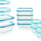 Snapware Total Solutions (12 Pack, 1, 2 & 4 Cup) Glass Food Storage Containers Set, Airtight & Leakproof Locking BPA-Free Lids, Freezer Dishwasher Microwave Safe