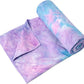 Eunzel 2 Pack Hot Yoga Towel Non Slip Yoga Mat Towel Non-Slip Sweat Absorbent Microfiber Towel for Hot Yoga, Pilates and Workout 72" x 26.5", Purple & Blue/Purple & Green