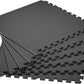 SUPERJARE 0.4'' Thick 6 Pcs 24 Sq Ft Rubber Top Exercise Equipment Mats, High Density EVA Foam Mats with Rubber Top, Interlocking Gym Flooring for Home Gym, Protective Workout Mat, Black