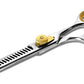 Sharf Professional Thinning Shears: Sharp 440C Japanese Steel Chunkers, 6.5" 22-Teeth Gold Touch Dog Grooming Scissors with Easy Grip Handles
