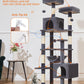 Taoqimiao Cat Tree, 68-Inch Cat Tree Cat Tower for Indoor Cats, Plush Multi-Level Cat Condo with 6 Scratching Posts, 2 Perches, 2 Caves,Hammock, 3 Pompoms,MS020SG Smoky Gray