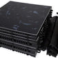 Big Floors 3X3LUXBLAKFLOOR Modular Interlocking Lightweight Plastic Dance Floor Kit (3' x 3'), Luxury Black, 21 Piece