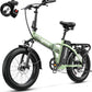 1000W Folding Electric Bike, 48V 20AH Large Removable Battery E Bike, 30+MPH, 80 Miles Max Range, 20" Fat Tire Electric Bike for Adults, Adult Electric Bicycles for Commute Beach Snow