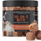 JustFoodForDogs 10-in-1 Multifunctional Supplement Chews for Dogs, Superfood Blend, Glucosamine, Omega-3 Fatty Acids, Skin Health, Joint Health, Probiotics, Plant-Based, Human Grade - 45 Count