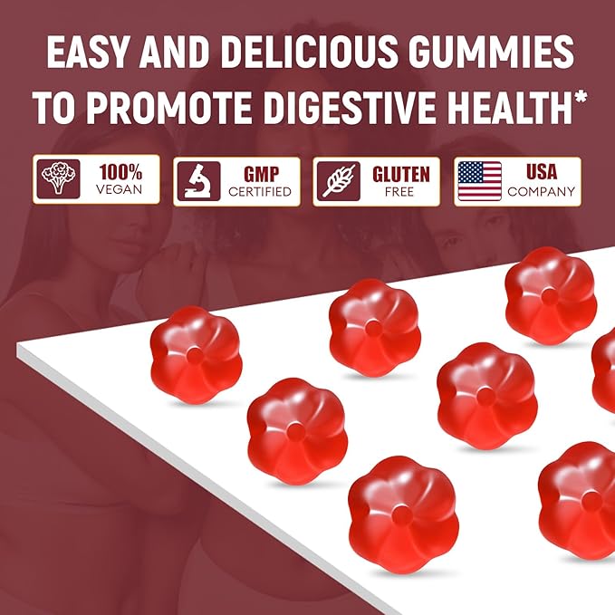 Fiber Gummies with Probiotics,10G Fiber per Serving No Sugar Added Apple Flavor, with 10 Billion CFU Probiotics Blend, Apple Cider Vinegar, Vitamin C, Inulin, Bloating Support 90 Count