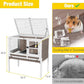 Aivituvin Wooden Guinea Pig Cages Indoor with Removable Stand, Anti Chewing Rabbit Hutch with Ramp and Wire Mesh, 2 Story Small Animals House Habitat with Pull Out Tray (Brown)