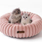 MEWOOFUN Donut Dog Beds for Small Dog, Calming Bed Round Cute Puppy Bed with Non-Slip Bottom, Fluffy Washable Pet Bed for Puppy and Kitten (Pink, XS (20x20x6))