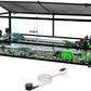 REPTIZOO 67 Gallon Large Turtle Tank Aquarium, 48"×18"×18" Tortoise Habitat Water-Land Ecological Turtle Tank with Drainage System Aquatic Aquarium