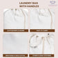 LFH Home Cotton Canvas Extra Large Laundry Bag with Handle, Heavy Duty Drawstring Closure Washable Laundry Bags School Travel, Home, Hotel, College Dorm, Organizer Sack, Toys Clothes 28x36-White