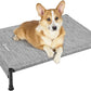 Veehoo Cooling Outdoor Dog Bed, Heavy Duty Elevated Pet Bed with Washable & Breathable Teslin Mesh, Non-Slip Silicon Feet, Dog Cot Bed with Support Hem, 35" x 22", Black Silver, CWC2433