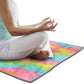 Yoga Towels Non Slip Hot Yoga Towel Skidless Waffle Texture100% Absorbent Odorless Microfiber Yoga Blanket Standard Sized 24 x72 in Mat Towel,for Hot Yoga Bikram Pilates (Pink & Blue & Yellow)