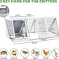 Chicken Coop Indoor Outdoor,Wooden Brooder Box,A-Frame Poultry Quail Cages Duck House with Ventilating Wire Rabbit Hutch for Small Animals (Grey)