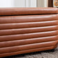 Storage Ottoman Bench Upholstered PU Leather End of Bed Stool with Safety Hinge for Bedroom, Living Room, Entryway (44.5-inch, Brown), TN2436