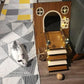 Large Modern Wooden Rabbit Castle House Hutch - Bunny Hideout Indoor Habitats - Pet 2-Story Home Furniture（Excluding Street Lights）