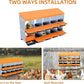 Chicken Nesting Boxes, 10 Hole Metal Chicken Laying Box with with Removable Trays and Roll Out Egg Collection for Chicken Coop, Orange