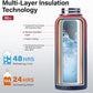 Insulated Water Bottle | Thickened Stainless Steel Vacuum Metal | Portable Sports Water Jug for Gym and Hiking with Straw, Carrier Bag, Handle Strap | BPA-Free 32 oz